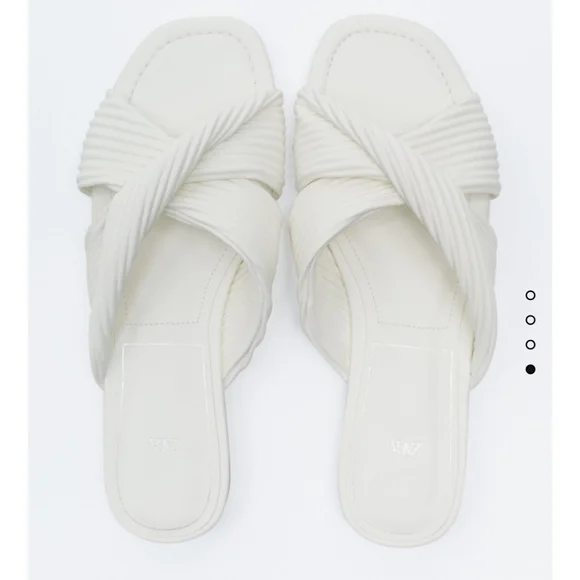 Zara * Flat Sandals  White size 6.5/37 - Picture 3 of 5